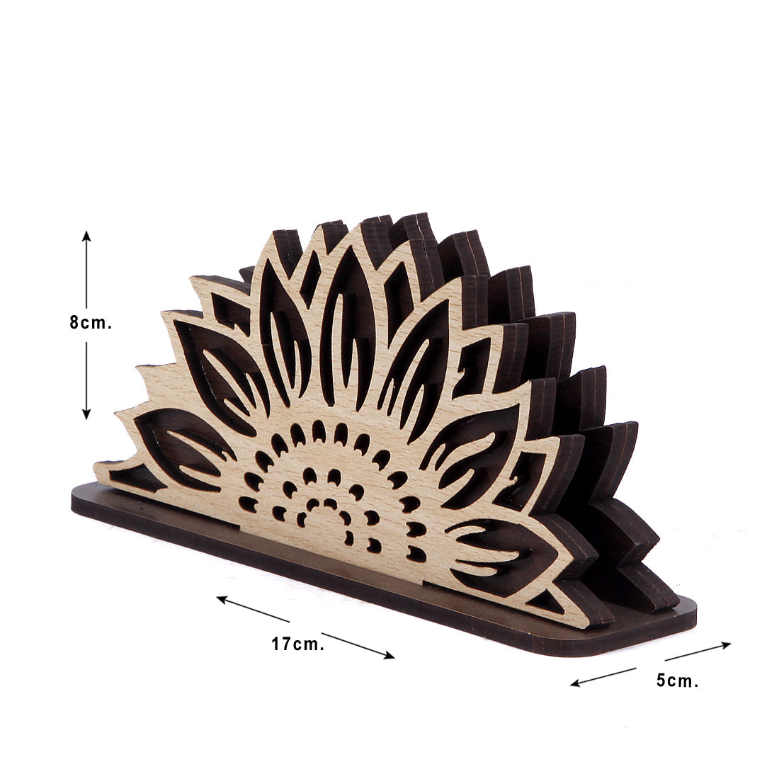 Decorative and Attractive Wooden Tissue Holder Stand for Home, Kitchen Dining Table, Restaurant and Cafeteria with Steel Rivets