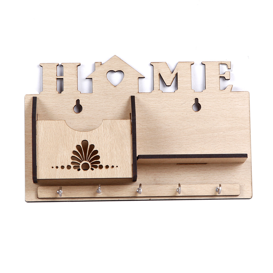 Wooden Home Design Key Holder (14cm x 23cm x 5cm)