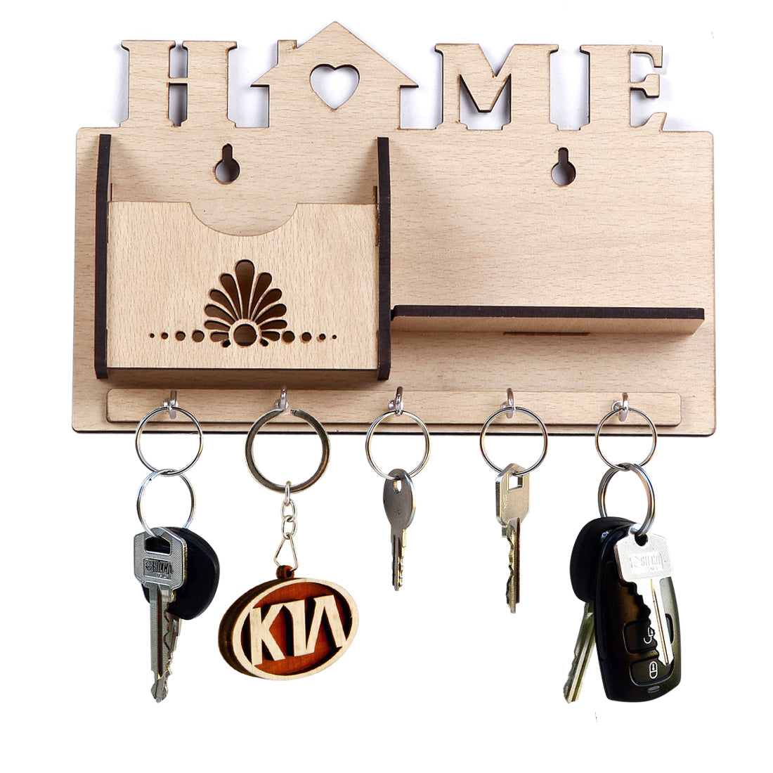 Wooden Home Design Key Holder (14cm x 23cm x 5cm)