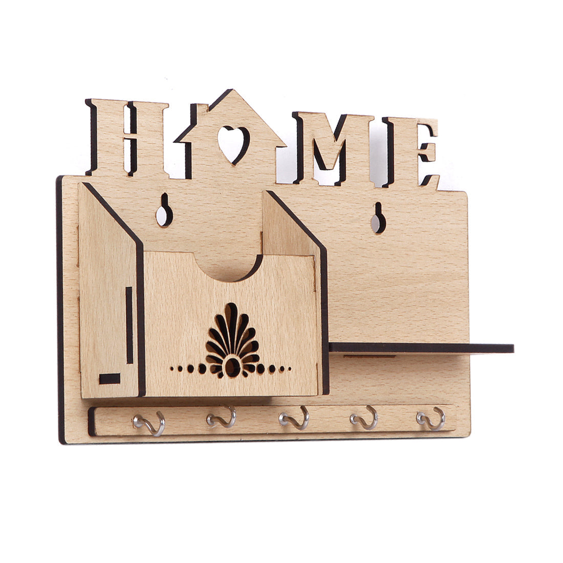 Wooden Home Design Key Holder (14cm x 23cm x 5cm)