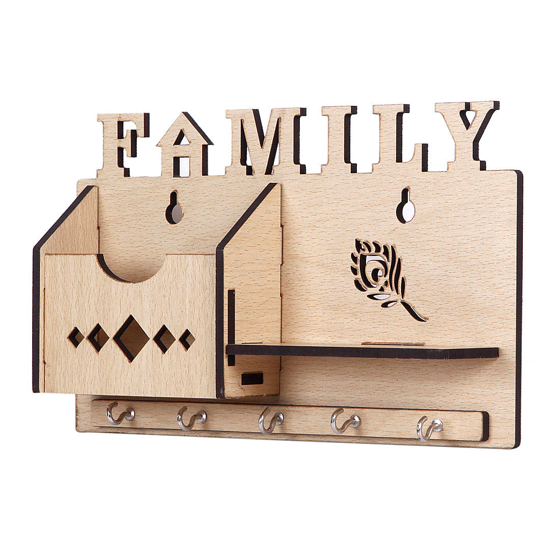 Family one Box and Key Holder Stand Wooden for Home Wall, Office, Hall, Living Room, Bedroom Stylish Designer