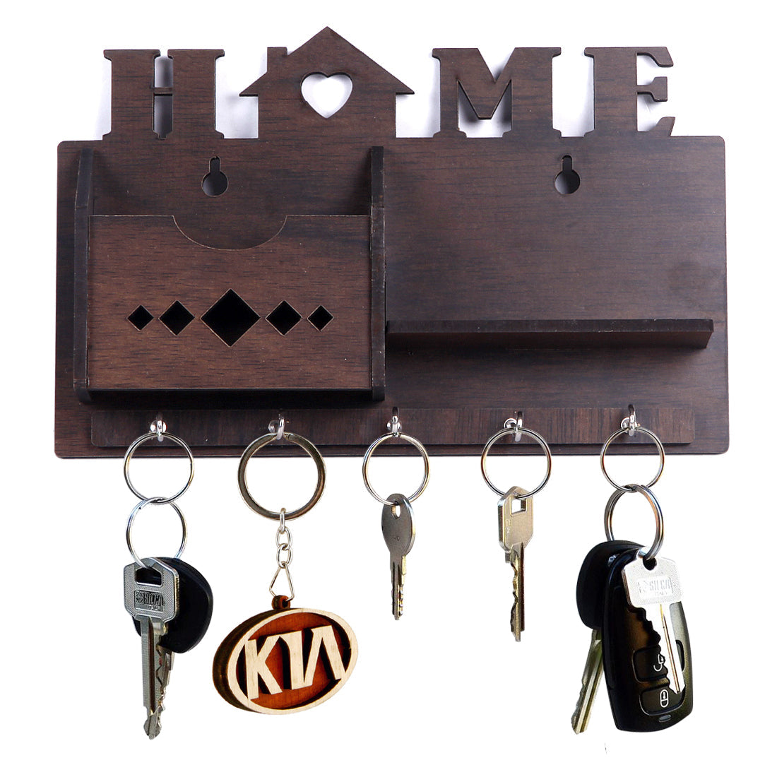 Wooden Home Design Key Holder (14cm x 23cm x 5cm)