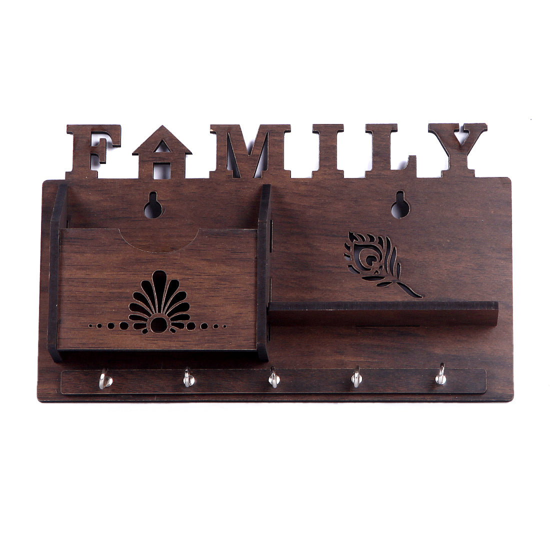 Family one Box and Key Holder Stand Wooden for Home Wall, Office, Hall, Living Room, Bedroom Stylish Designer