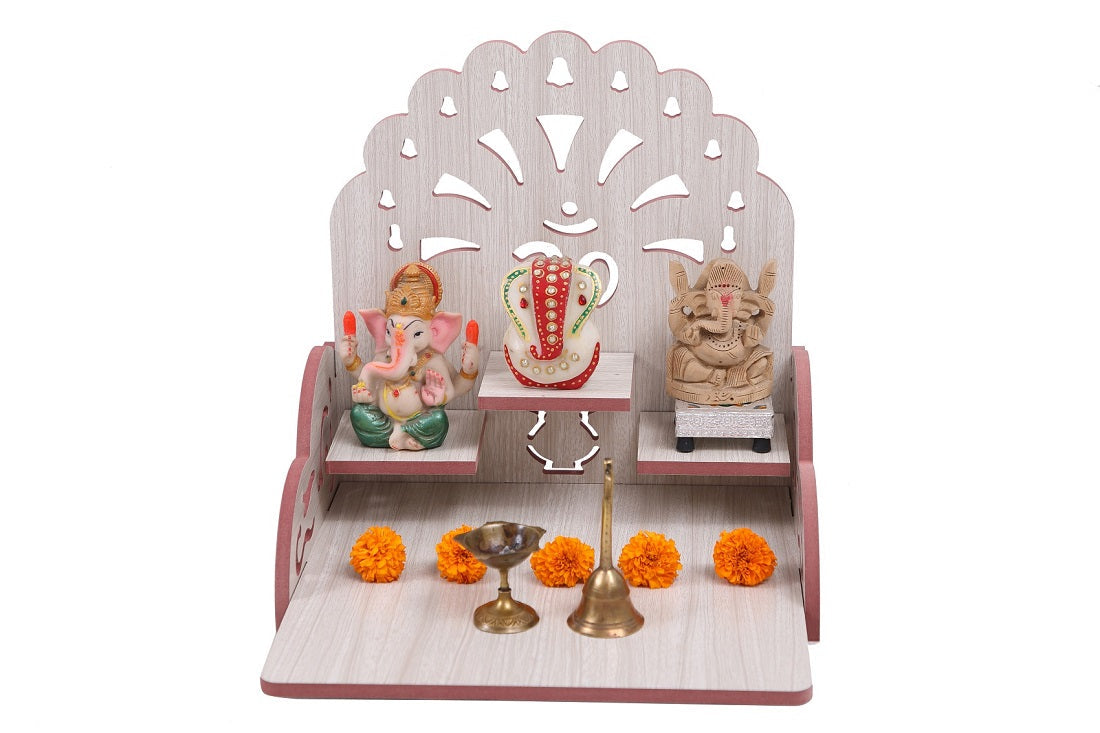 wooden Handmade Beautiful Wooden Temple Wall Hanging and Table Top Home Temple