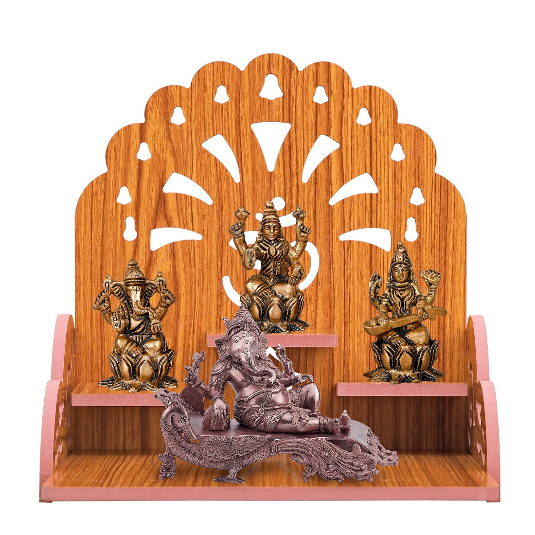 wooden Handmade Beautiful Wooden Temple Wall Hanging and Table Top Home Temple