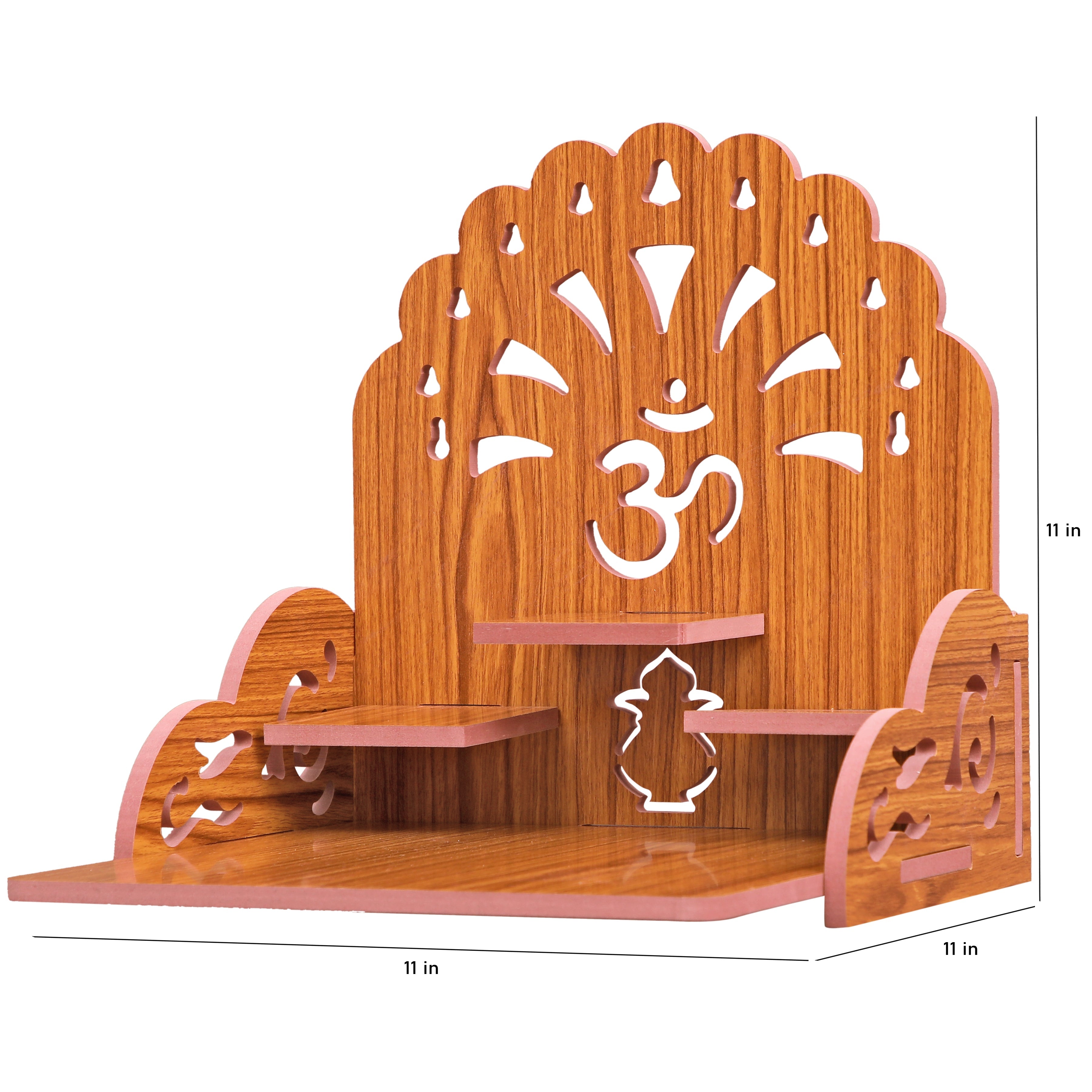 wooden Handmade Beautiful Wooden Temple Wall Hanging and Table Top Home Temple