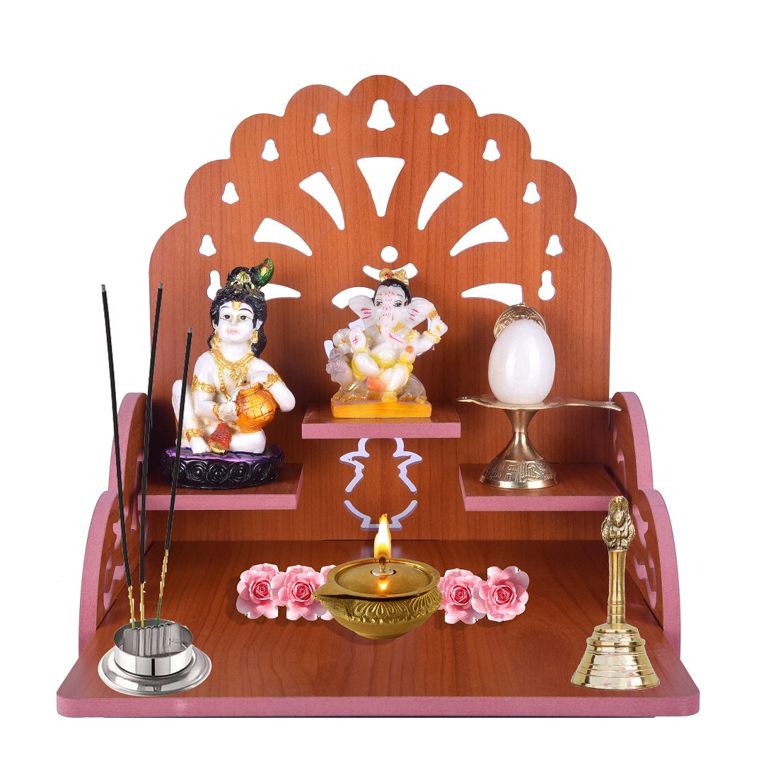 Home Decor Beautiful Wooden Temple, Wall Hanging and Table Top Home Temple