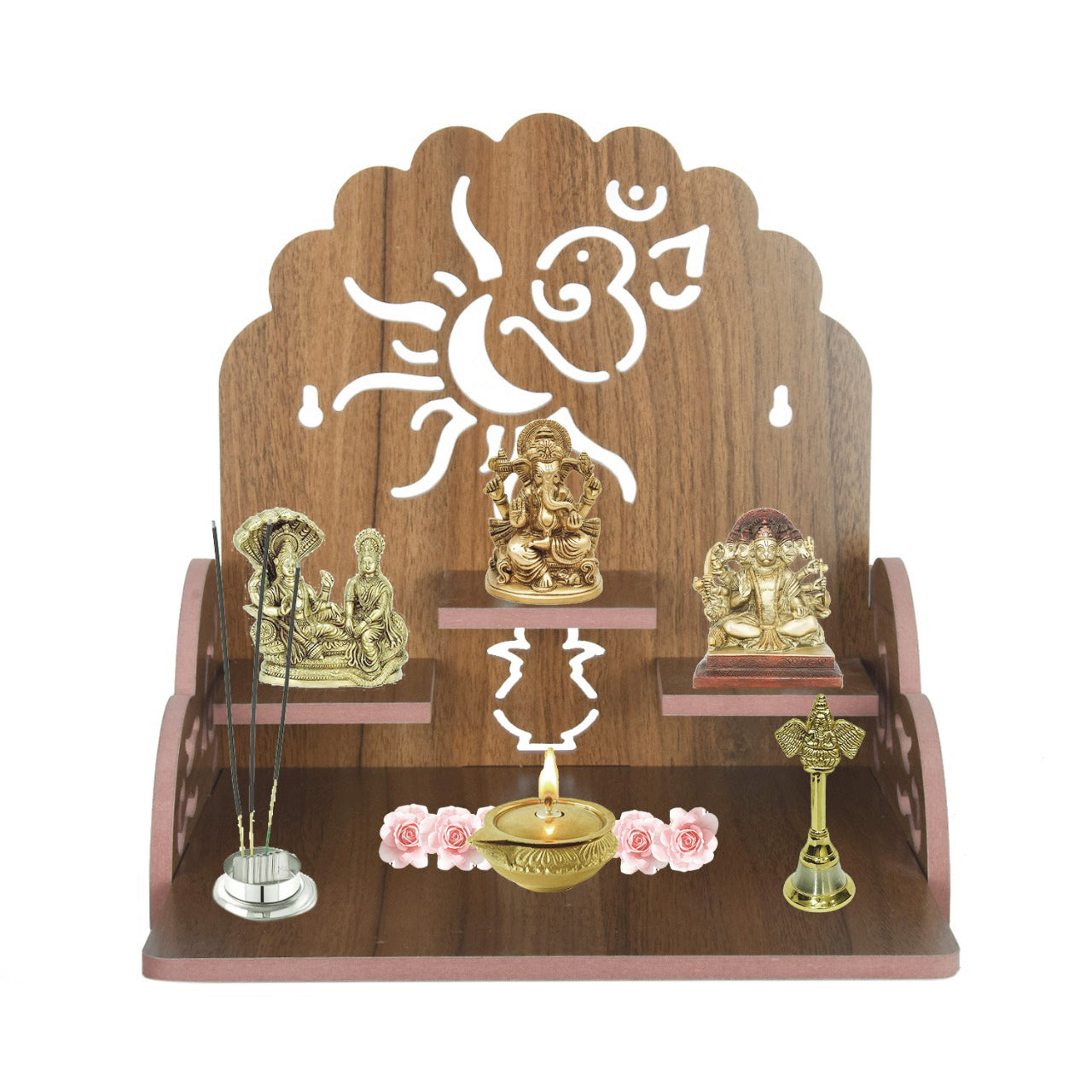 Home Decor Beautiful Wooden Temple, Wall Hanging and Table Top Home Temple