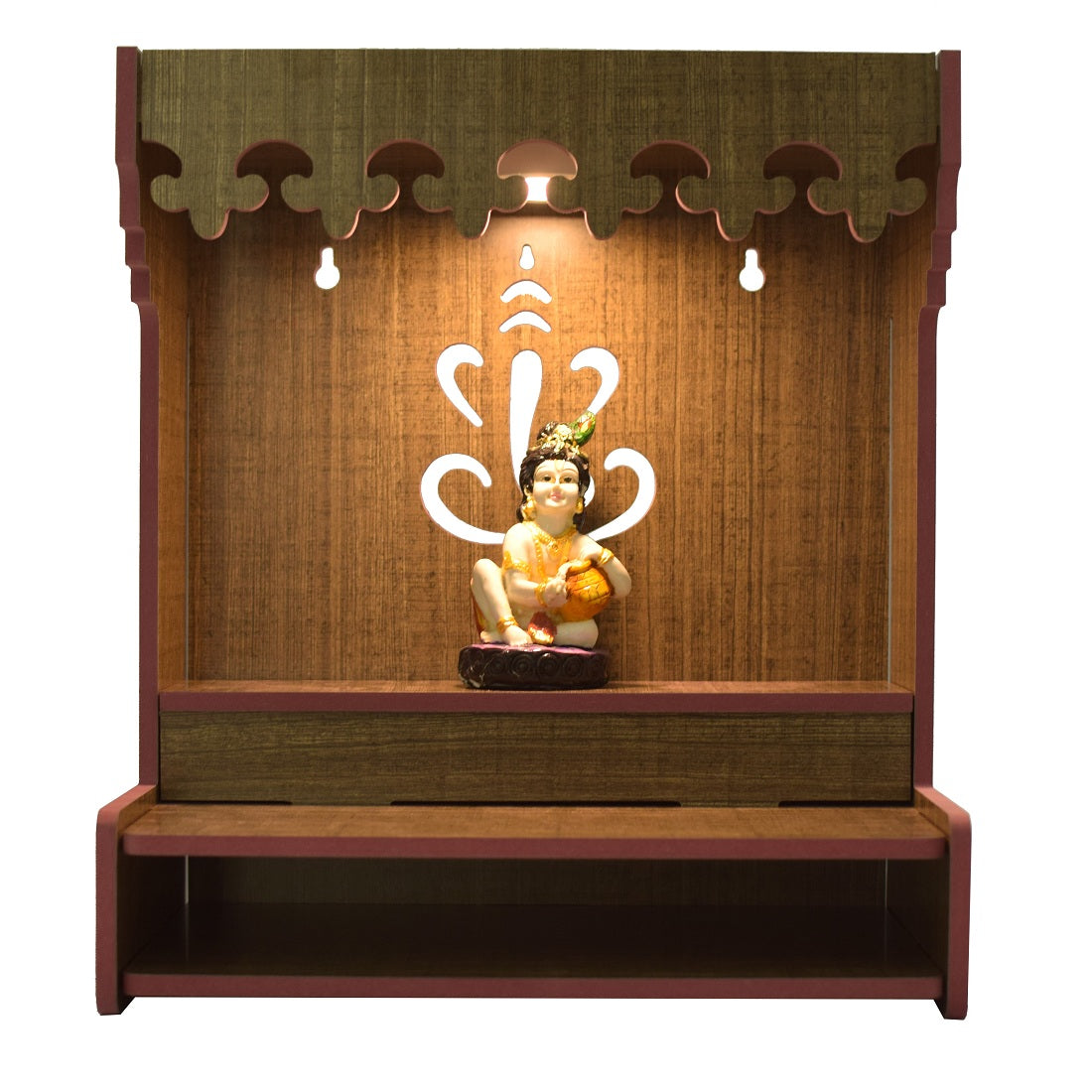 Puja Mandir For Home And Office Wall With Led Light