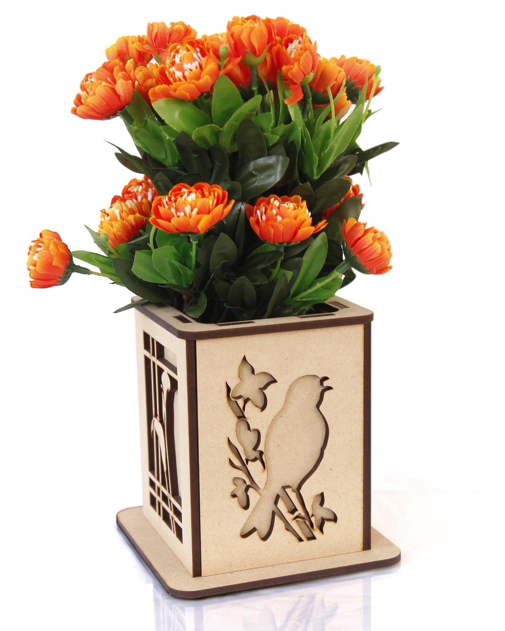 Flower Wooden Pot for Home Decor Gift Item