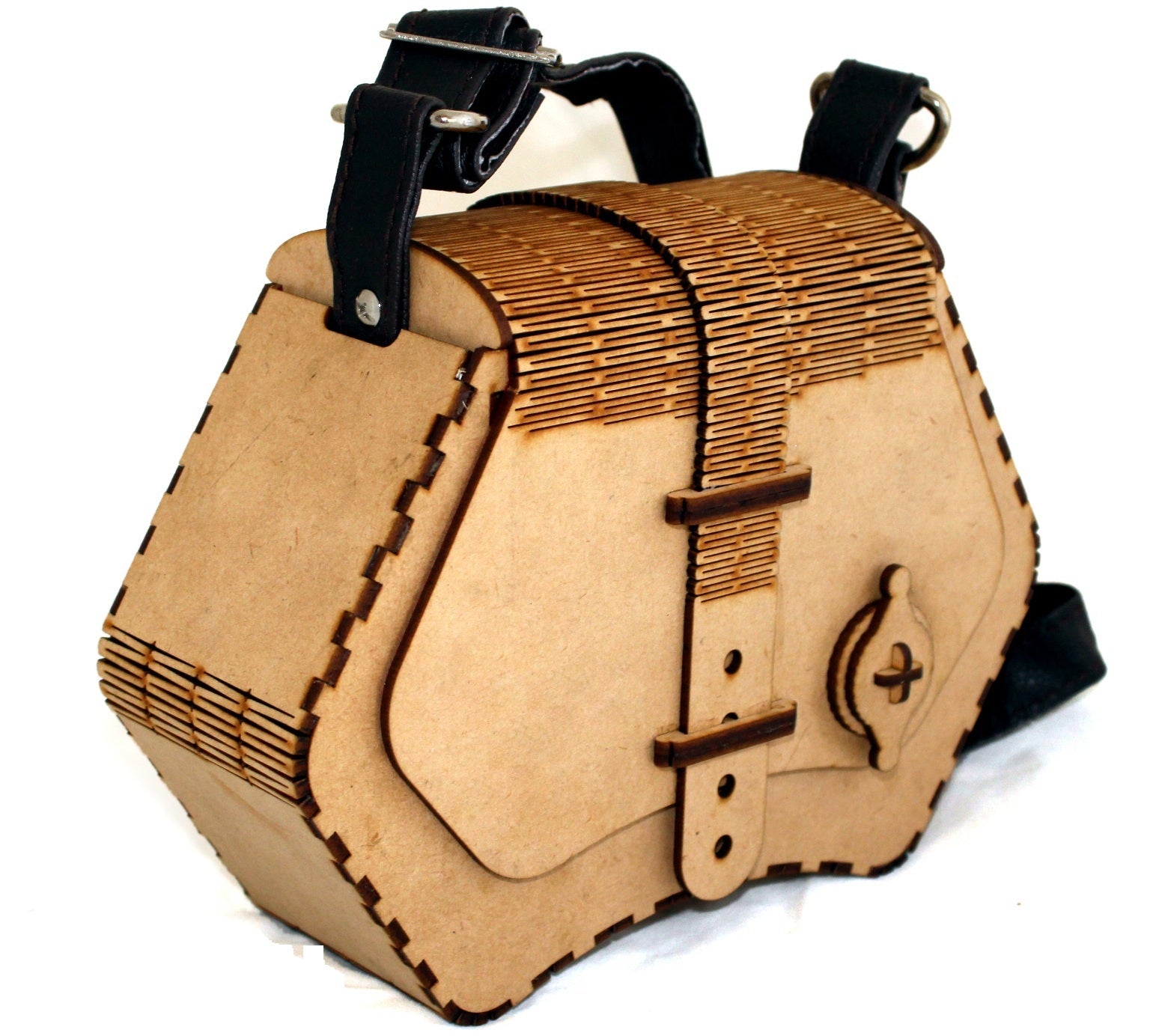 Wooden Royal Looking purse With Leather Belt