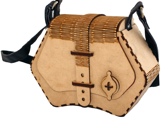 Wooden Royal Looking purse With Leather Belt