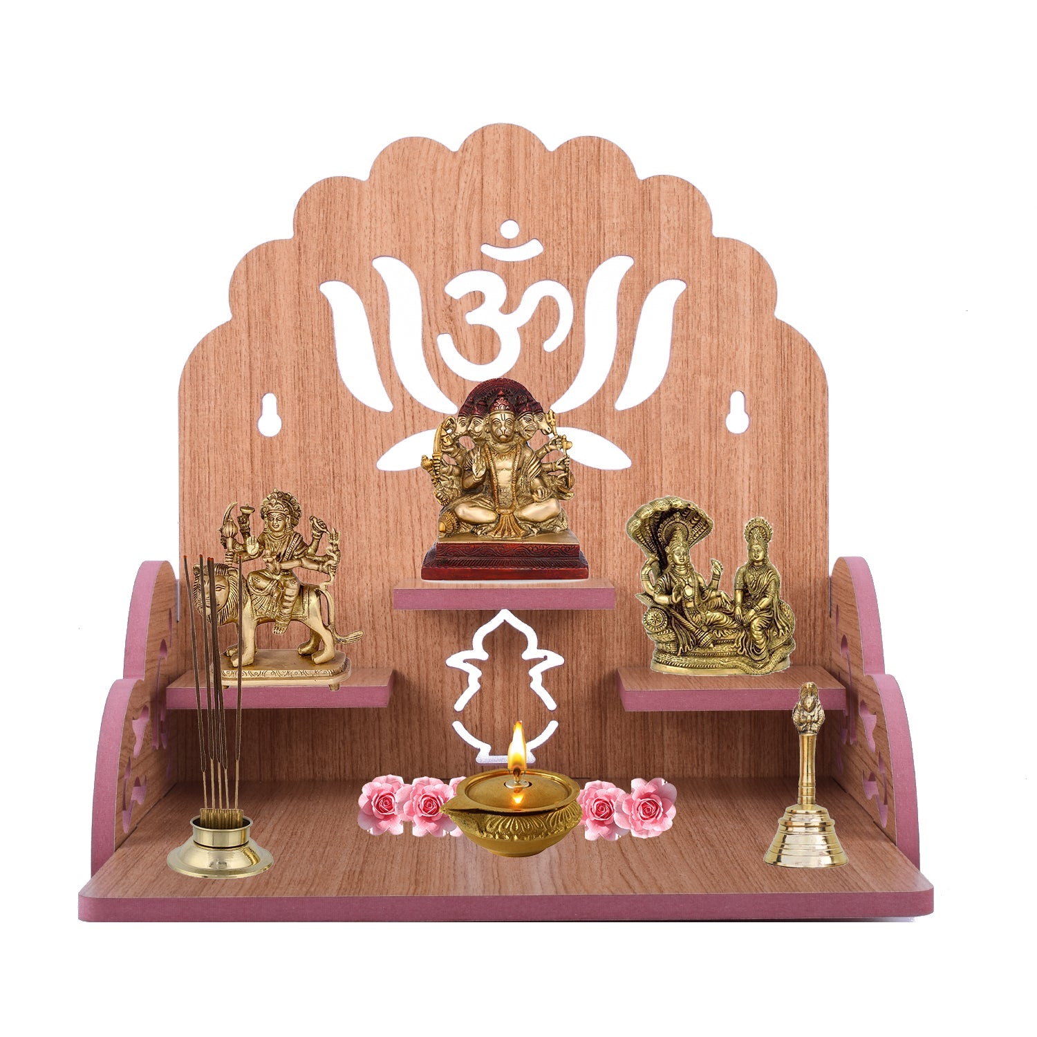 Wooden temple for Home Wall Mounted